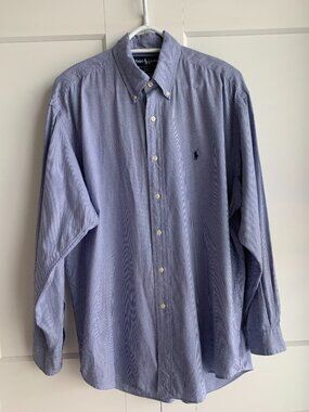 Ralph Lauren Blake 100% Cotton Button Down Long Sleeve Shirt Men's Size L